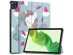 Capa De Couro Inteligente Custer Painted Com Suporte Triplo Para Tablet Realme Pad 2