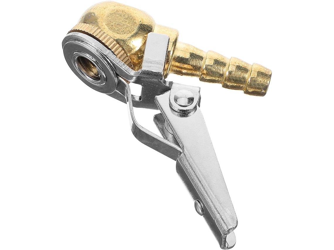 Adaptador De Bico De Cobre Para Inflar Pneus Com Trava E Conector De Conexão Rápida.