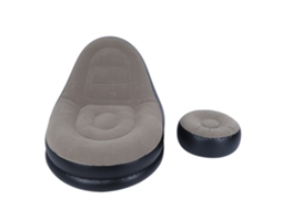 Sofá Reclinável Inflável Plegável Com Puff Para Sala Varanda Jardim