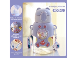 Garrafa De Água Infantil Fofa De Verão, 600ml, À Prova De Quedas, Com Canudo, Garrafa De Água De Plástico.