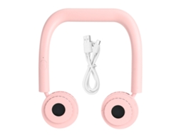 Ventilador Portátil de Pescoço Usb Recarregável Rosa