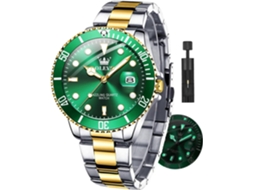 Lurelia Relógio Masculino, Movimento De Quartzo, Data/calendário, Luminoso, Detalhes Com Strass, 11 Mm, 0,43 Polegadas, 41 Mm, 1,6 Polegadas, 20 Mm