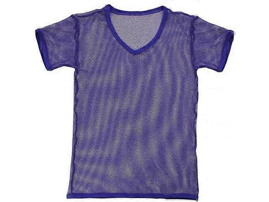 Camiseta Transparente De Malla Para Homens Com Manga Curta Sexy Para Club Roupa Casual Esportiva Verão Morado M