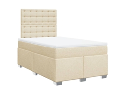 Cama Boxspring com Colchão 120x190 cm Tecido Cor Creme MAISON EXCLUSIVE