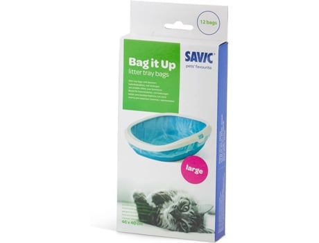Saco Higiénico para WC de Gatos SAVIC 0192305 (46 x 40 cm - Transparente)