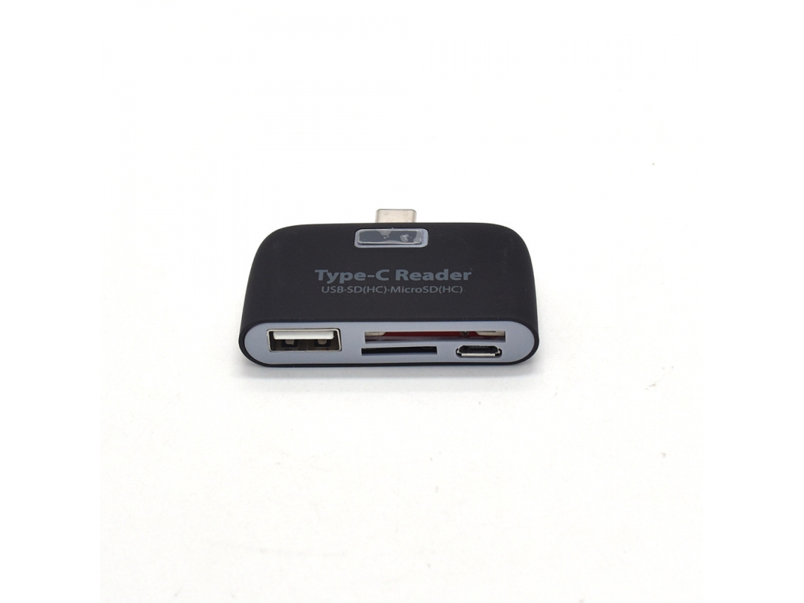 Novo Hub Usb 3.1 Usb c + Leitor de Cartão Otg Tipo para Celular Preto AQUAFORGE