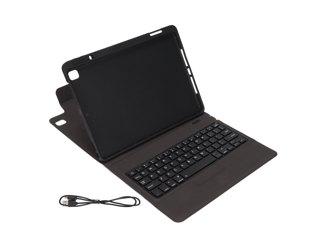 Capa de couro para tablet iOS 10.2/10.5 polegadas, com slot para caneta e teclado, preta | S/MARCA