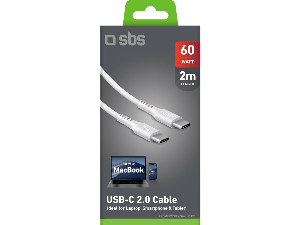 Cabo SBS USB-C (65W - 2m - Branco)