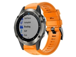 Pulseira De Relógio Lurelia Para Garmin Quatix 5 Sapphire Silicone Laranja