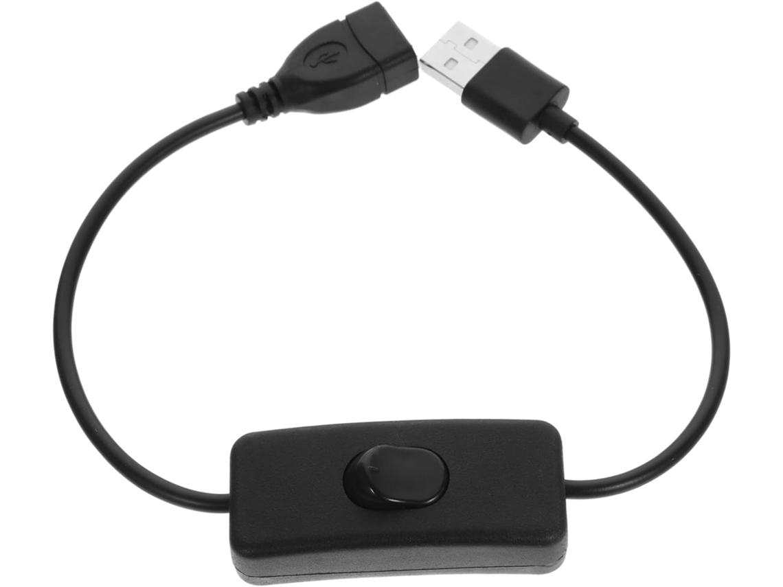Conjunto De 4 Cabos Extensores Usb Com Interruptor Liga/desliga Preto