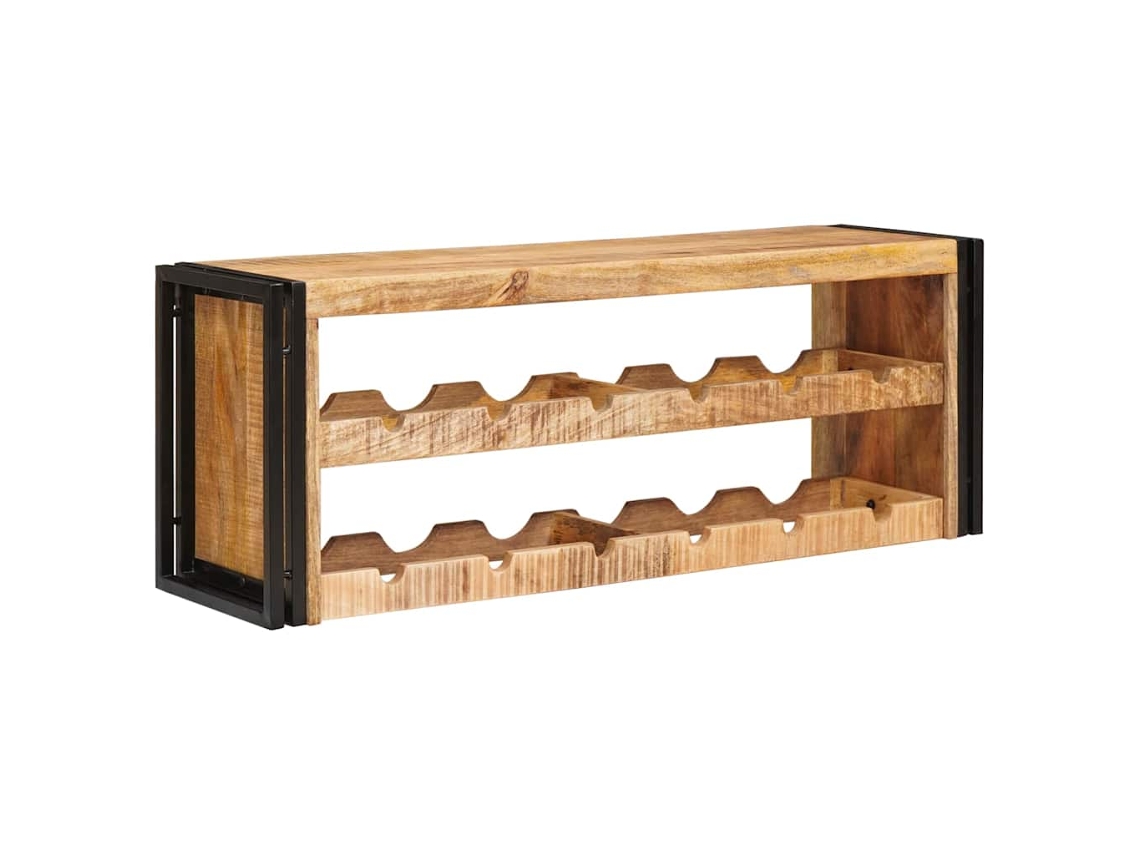 Conjunto 1 Armazenamento De Vinho Vidaxl Castanho Madeira De Mangueira Maciça (100 X 45 X 33 Cm)