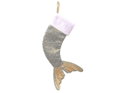 1 Peça Meia De Natal Com Lurex E Cauda De Peixe Para Decoração E Presentes