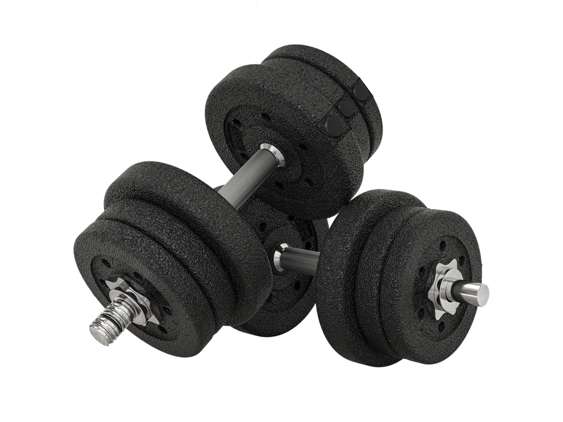 Kit De Halteres 25kg Para Casa Escritório Academia Preto