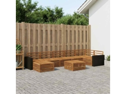 Vidaxl Conjunto De Sofás Para Exterior 8 Pcs Natural