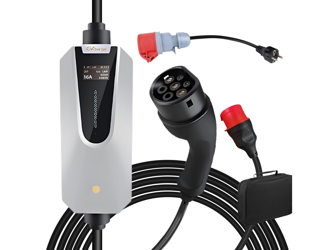 Ev Carregador HEXINEX 11 Kw, Tipo 2, 6 M, Trifásico, 6 16 A, Potência de Carregamento Ajustável, Ip65, Resistente À Água, Controle de App com Adaptado