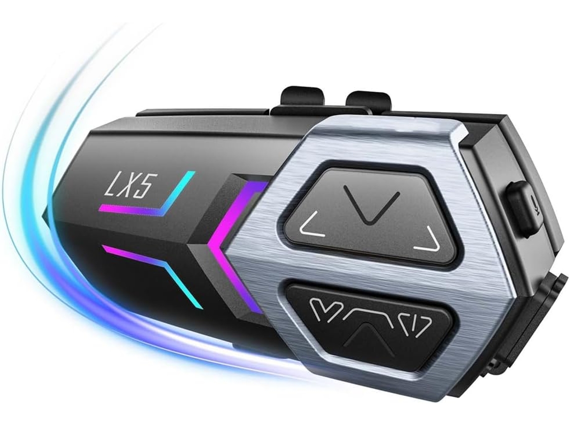 Fones de Ouvido Lx5 para Capacete de Motocicleta, para Até 10 Motociclistas, com Alcance de 2000 Mhz e Função Mãos livres. SFUSHOS