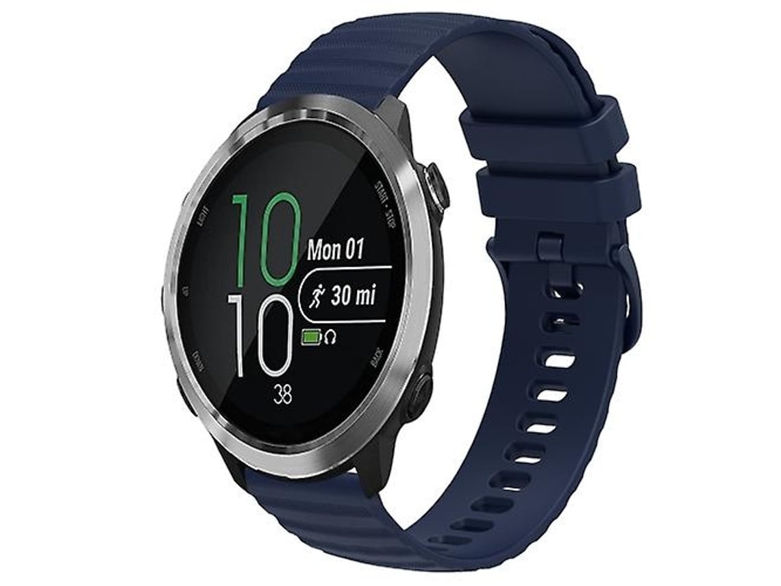 Pulseira De Relógio Lurelia Para Garmin Forerunner 645 Music 20 Mm Silicone Azul Marinho