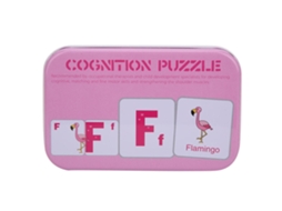 Primerox cartão Educativo de Cognição Infantil com Caixa de Armazenamento Interação Pai filho 56pcs Rosa