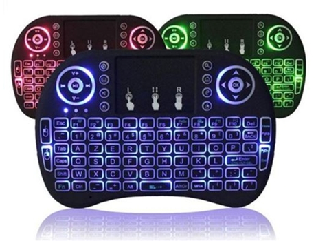 OVEGNA I8 Wireless Azerty Mini Teclado Ergonómico Sem Fio com Touchpad para Smart Tv Android Mini Pc Htpc Consola Computadores