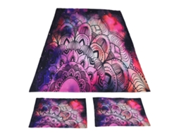 Conjunto de Lençóis Bohemian Roxo 3 Peças 200x200cm S/MARCA