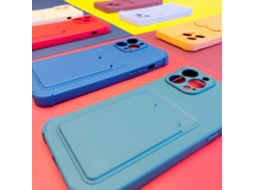 Capa Lmobile Iphone 13 Pro Rígida com Porta Cartão Silicone Vermelho