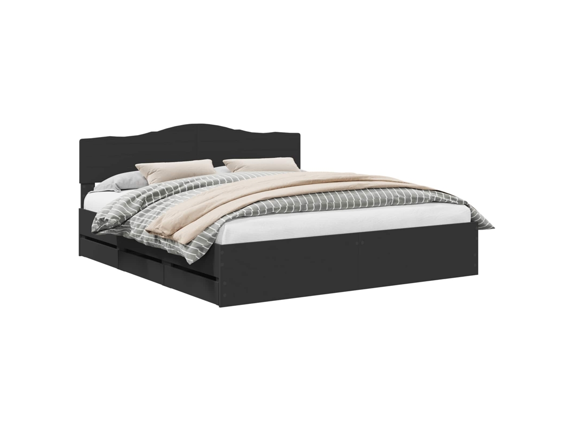Estrutura de Cama 180x200cm Madeira de Engenharia MAISON EXCLUSIVE