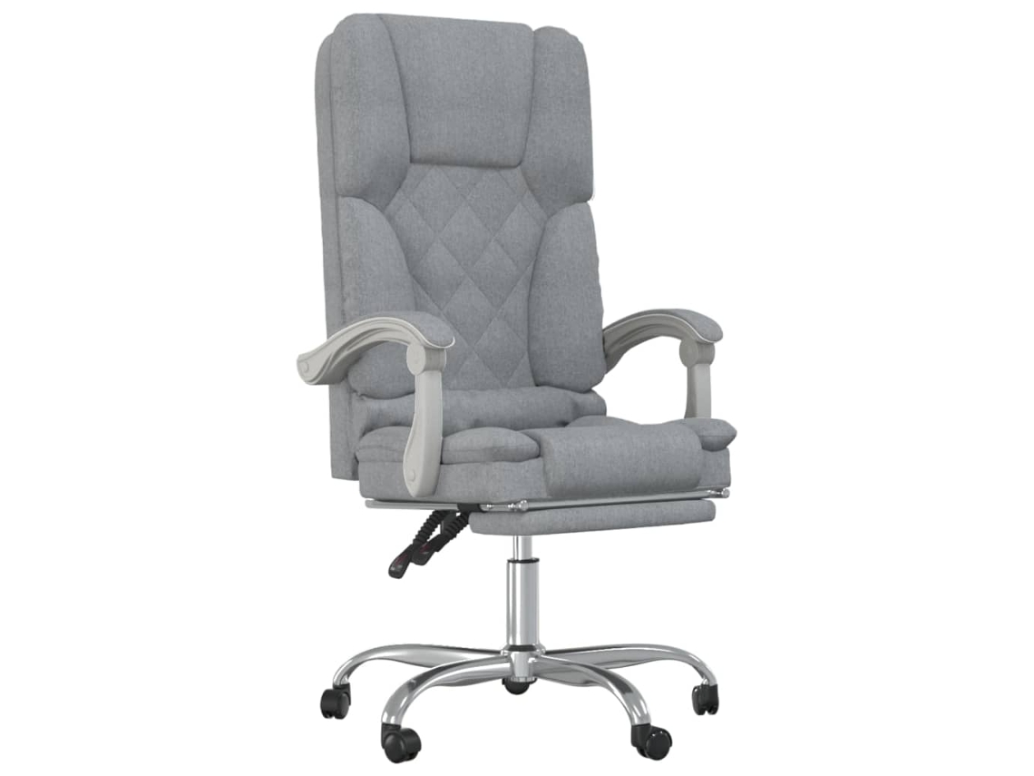 Cadeira Massagens Escritório Reclinável Tecido Cinzento Claro MAISON EXCLUSIVE