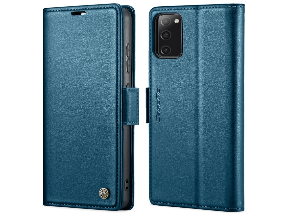 Capa Para Samsung Galaxy S20 Fe Borboleta Fivela Litchi Textura De Telefone De Couro Rfid Antirroubo Azul