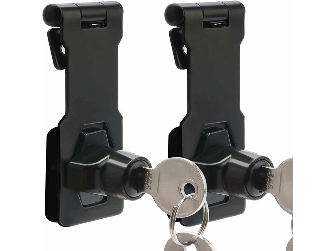 Fivela Para Cadeado, Metálica, Pacote Com 2 Unidades De 7,6 Cm, 3 Polegadas Com Cadeado E Chave, Para Portas/ Armários/ Sótão