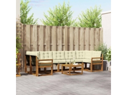 Vidaxl Conjunto De Sofás Para Exterior 8 Pcs Natural E Creme
