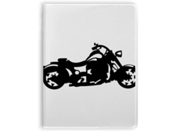 Caderno com Capa Flexível, Estampa de Motocicleta, Preto Plástico