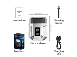 Barbeador Elétrico Masculino Lavável com Carregamento Rápido MDUG (prateado)