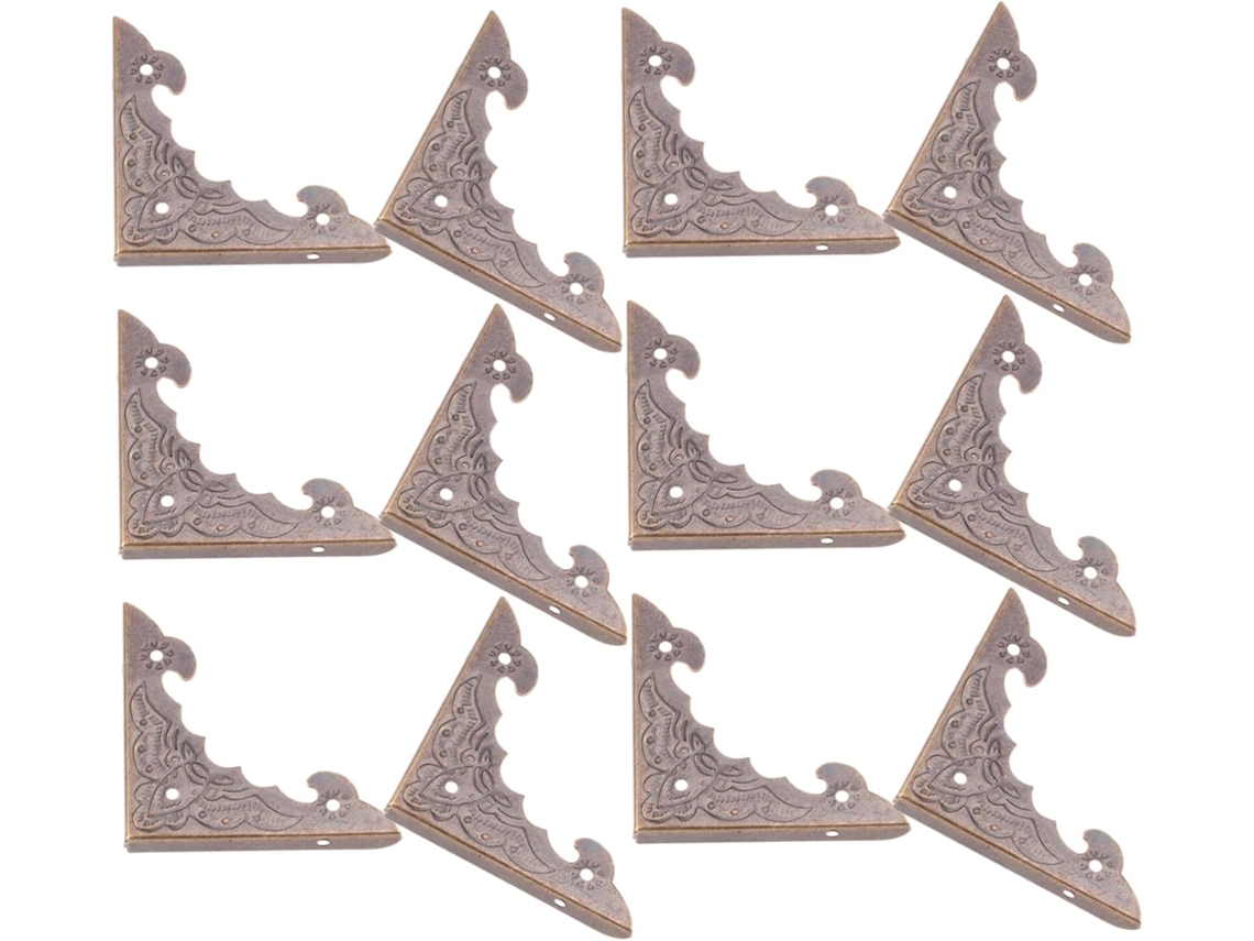 Doitool 30 Peças Protetores De Canto Decorativos Em Metal Bronze Antigo Para Caixas Joias, Reforço De Cantos Para Baús E