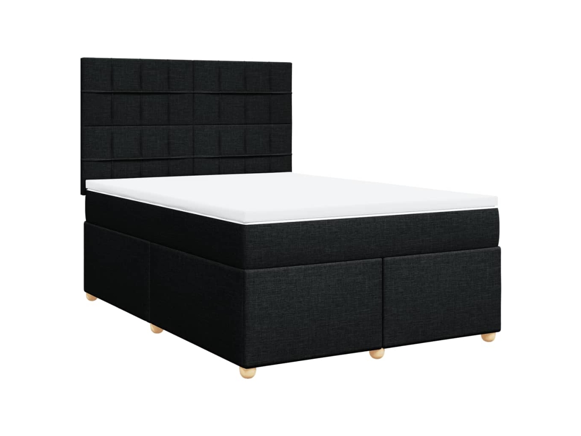 Cama com Molas/colchão 160x200 Cm Tecido Preto MAISON EXCLUSIVE