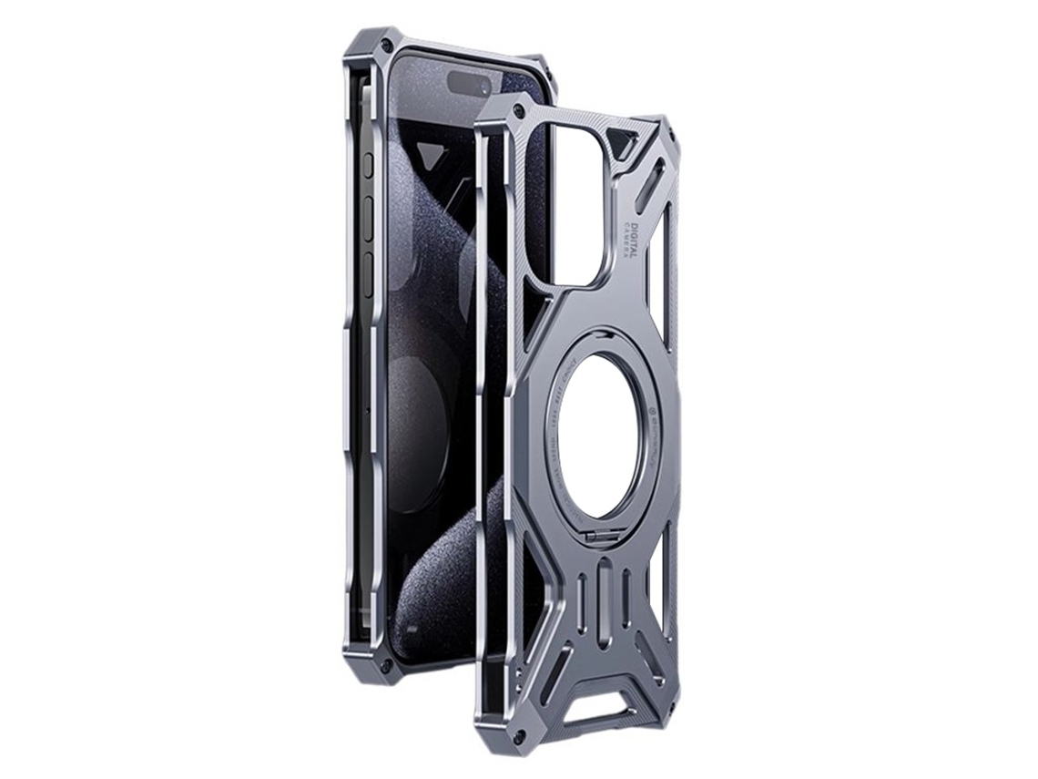 Suporte Casa Prata Para Iphone 15 Pro Alumínio Prateado