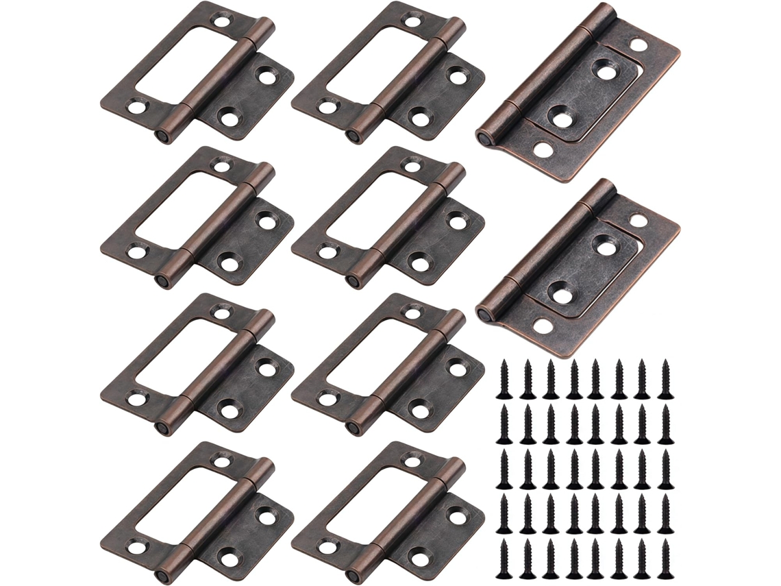 Dobradiças Para Armário, Pacote Com 10 Dobradiças De Ferro 2-polegadas 5cm Sem Necessidade Encaixe, Adequadas Para