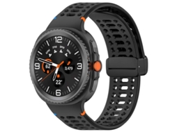 Bracelete Silicone com Fivela Magnética Preta para Samsung Galaxy Watch 8 / 8 Classic XIAOMOYU