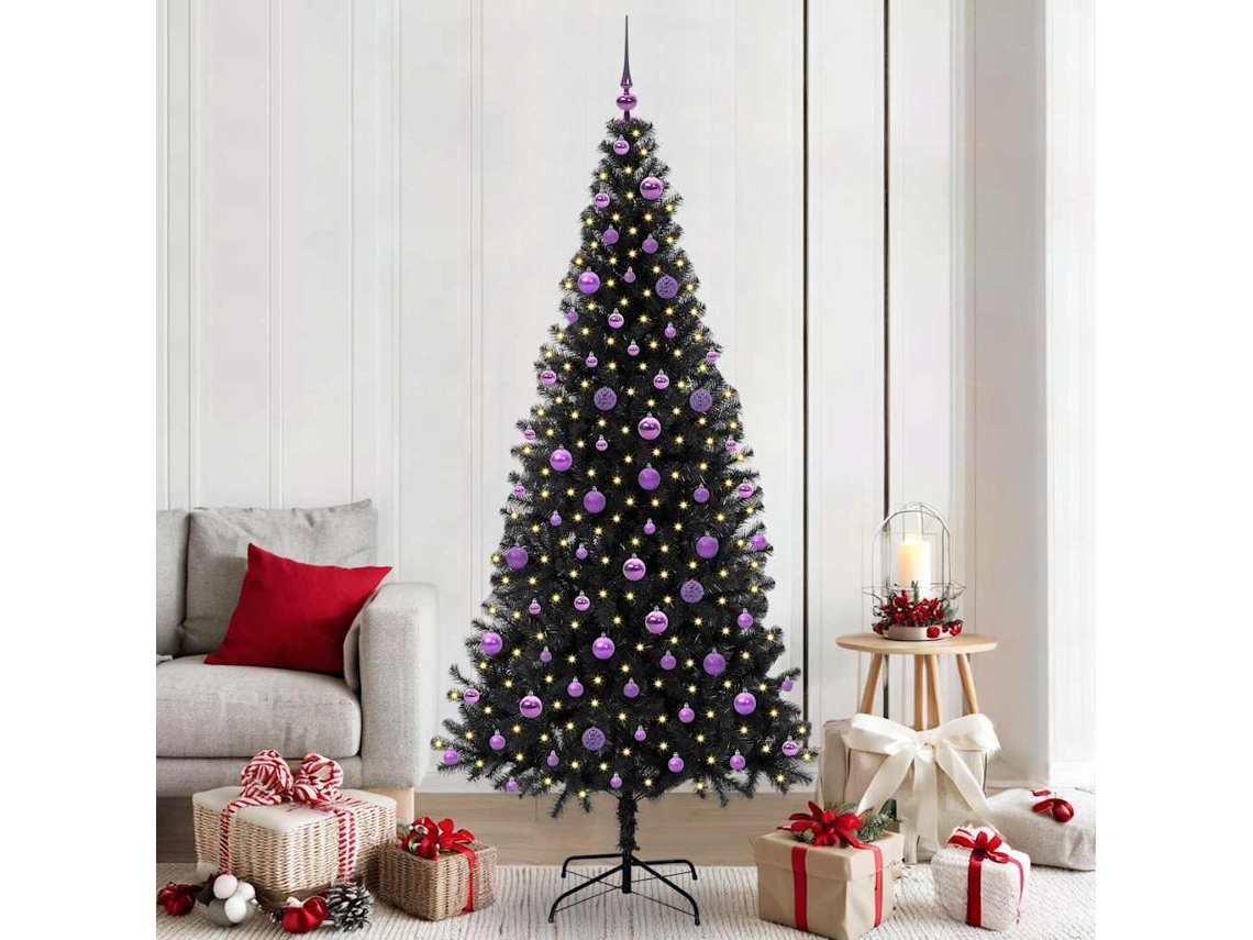 Vidaxl Árvore De Natal Preto 210 Cm Pvc