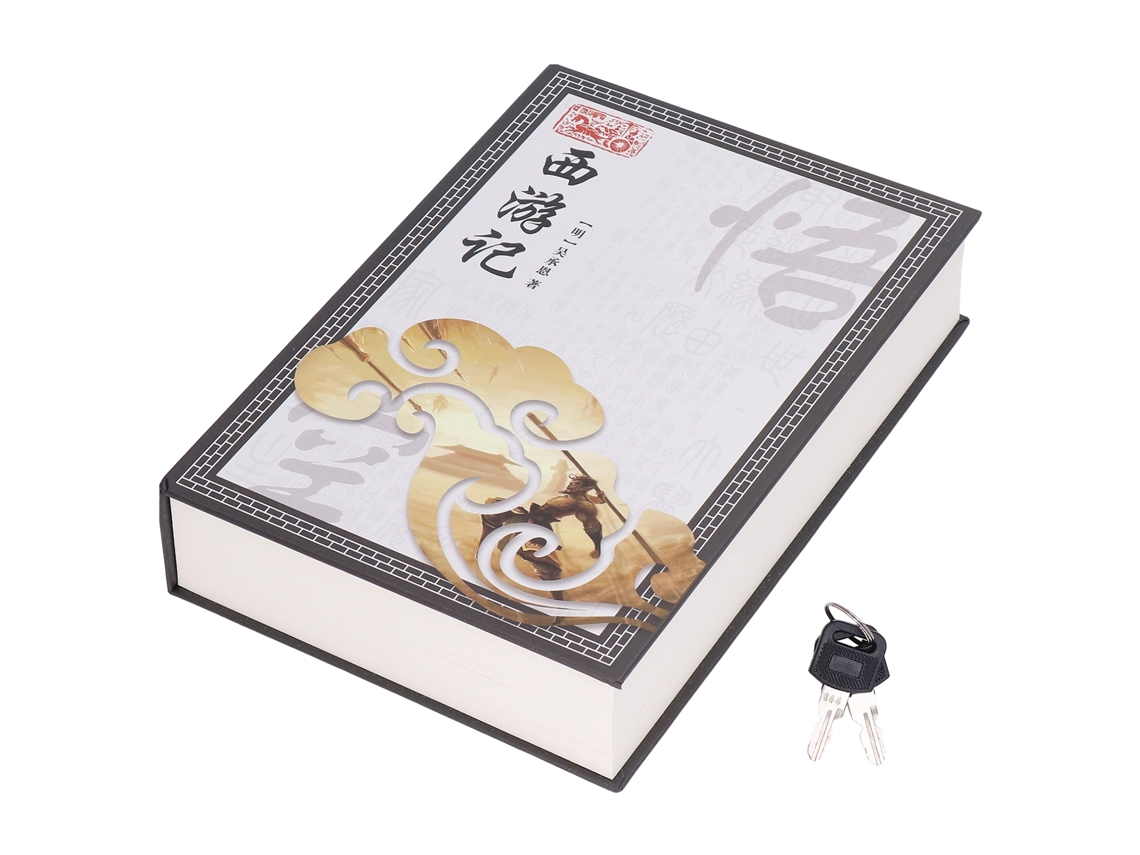 Caixa Forte em Forma de Livro com Fechadura e Chave para Dinheiro Joias Cartões Journey To The West S/MARCA