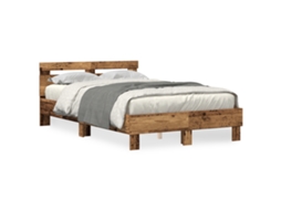 Conjunto 1 Estrutura De Cama Moderna Vidaxl Castanho Derivados De Madeira (120 X 190 Cm)