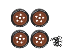 Mali jogo de Pneus de Borracha para Carro Rc 1/7 Preto e Café para Arrma Infraction Felony Carro Esportivo Flat 4pcs