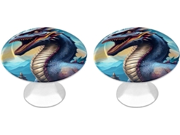Conjunto De 2 Puxadores Aço Inoxidável Para Armários Cozinha, Com Design Personalizado De Dragão Rugindo Ideais Para