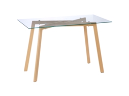 Mesa para 4 pessoas com tampo de vidro CHEZMOI