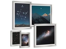 Composição De Quadros Pedra Decorativa De Mármore Verde Moldura Preta Quadros Para O Escritório Espelharte (conjunto De 5 Imagens)