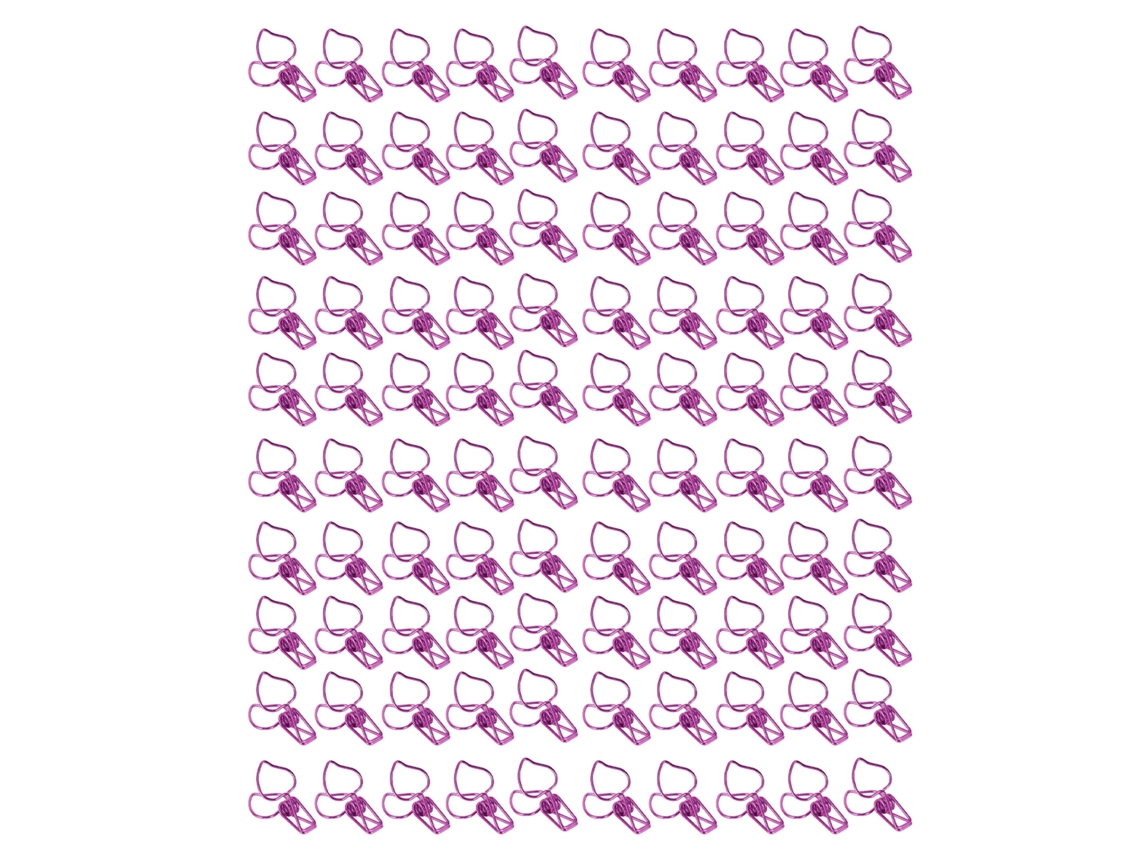 100 Clipes Metálicos De Cola Larga Em Forma De Pêssego, Lindos E Adoráveis, Para Escritório, Cor Roxa.