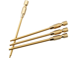 Conjunto De 4 Chaves Fenda 1,5/2/2,5/3 Mm, Com Encaixe Rápido Para Broca 1/4 Manuais Metal Dourado Modelos Rc