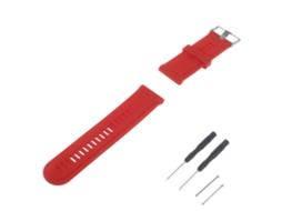 Bracelete Silicone com Adaptadores de Gel Lugs Ferramentas para Garmin Fenix 3 Hr Vermelho