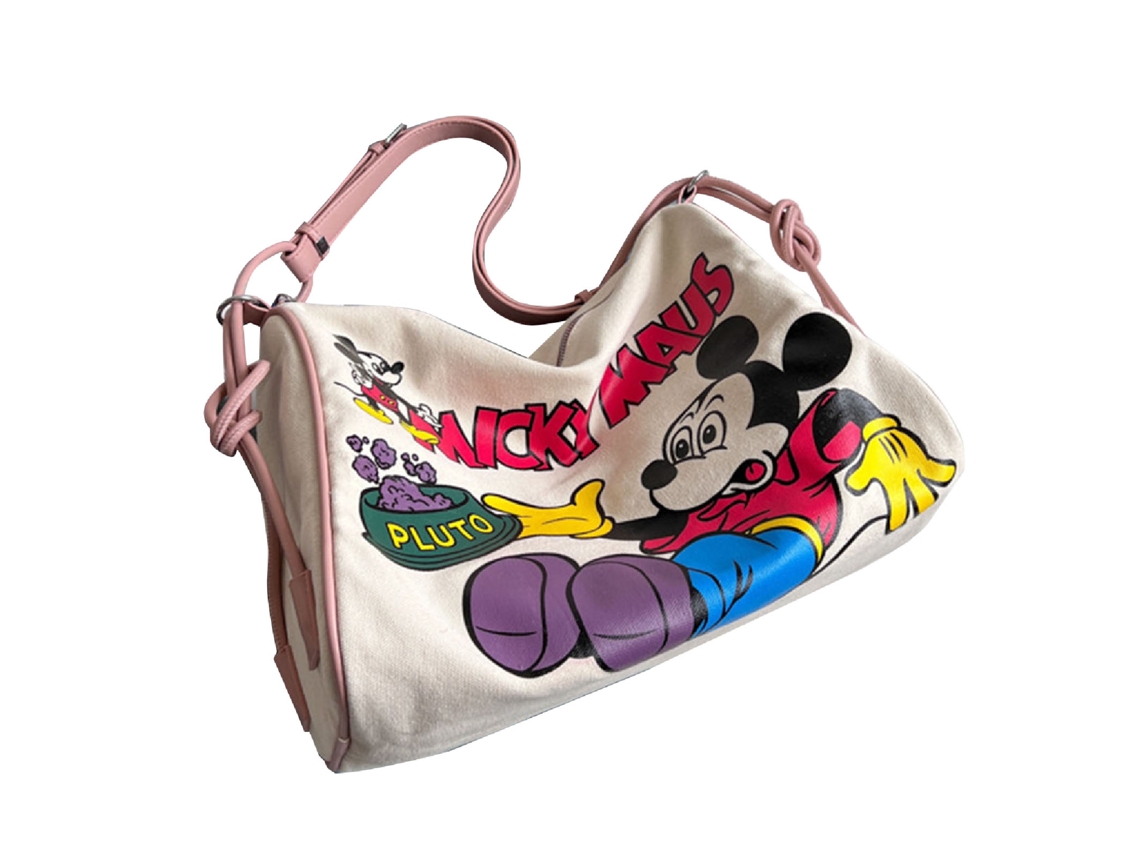 Bolsa Feminina de Lona com Estampa de Desenho Animado, Alça Ajustável, Amplo Espaço Interno, Tote Grande, Ombro, Tamanho Único AQUAFORGE
