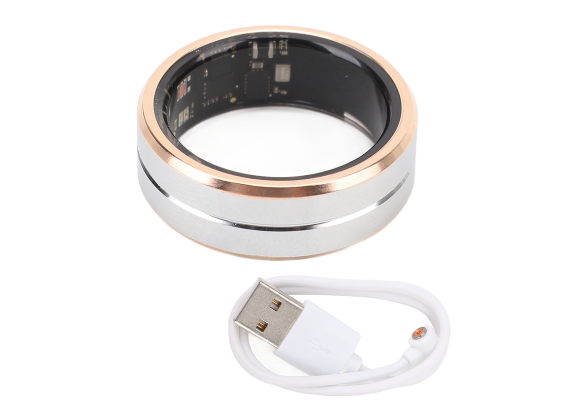 Anel inteligente de saúde IP68 monitor de sono fitness bateria 15 dias tamanho 12 dourado S/MARCA