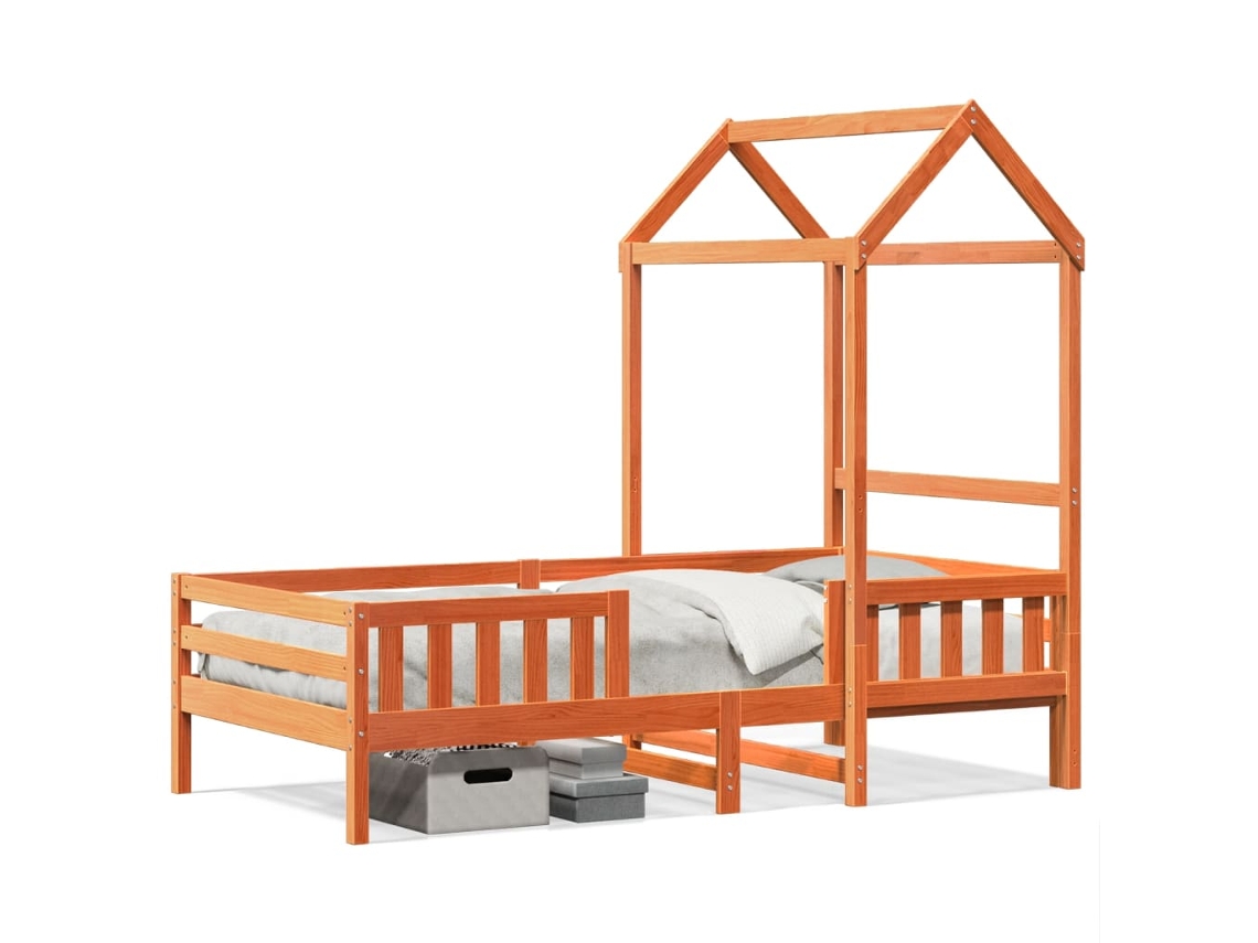 Bed Frame, Bed Frames Vidaxl Marrom Madeira De Pinho (90 X 200 Cm)